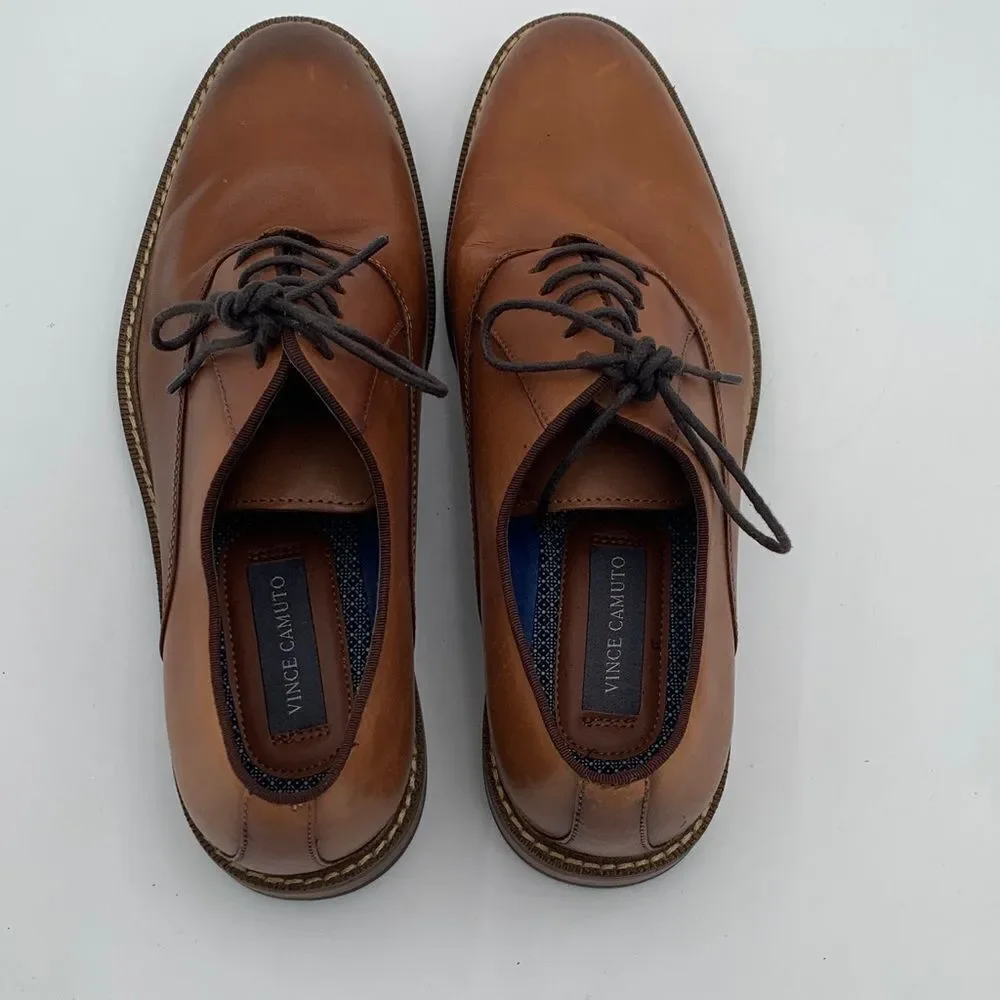 Vince Camuto *Lawsen* Classic Brown Leather Men's dress shoes size 8.5 W